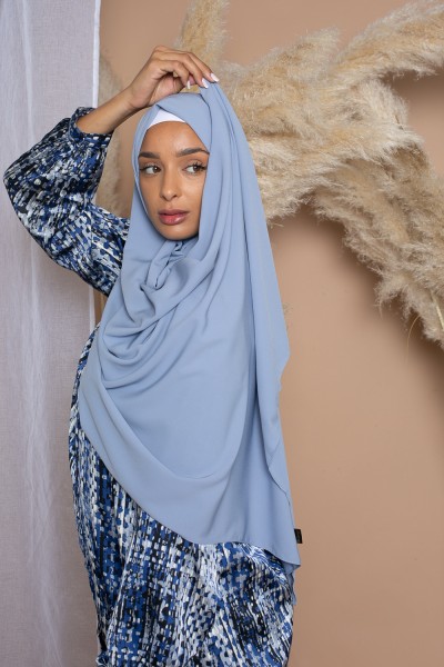 Blaugrauer Hijab aus Medina-Seide
