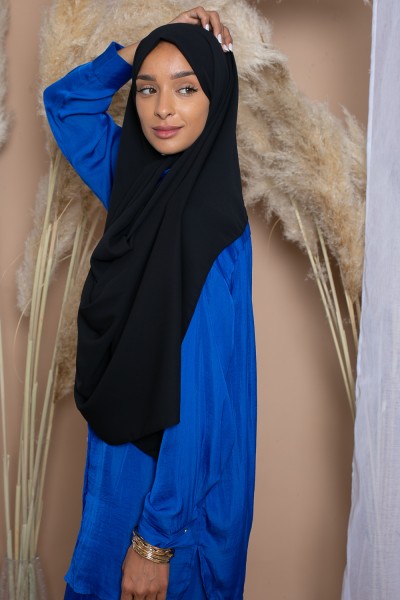 Hijab de muselina negro de lujo