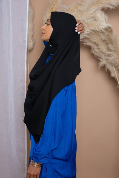Luxuriöser schwarzer Musselin-Hijab