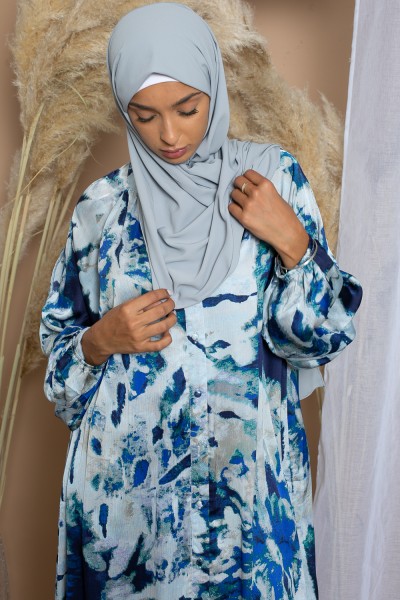 Hijab soie de Médine gris clair
