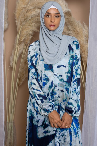 Medina silk hijab light gray