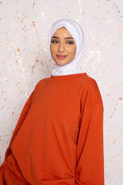 Hijab fácil blanco roto