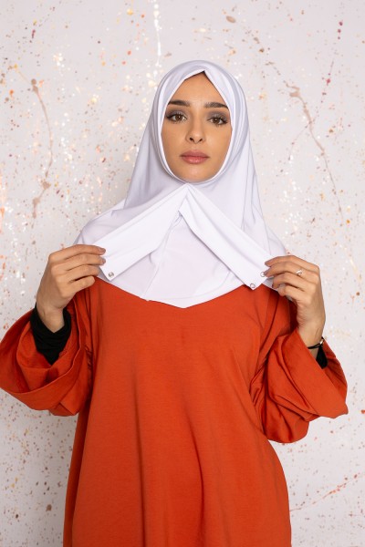 Hijab fácil blanco roto