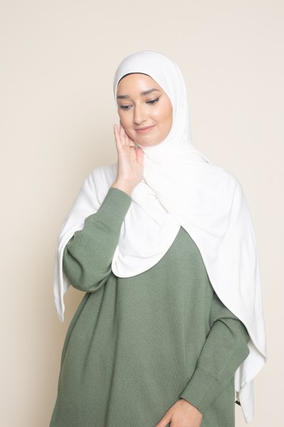 Hijab jersey soft blanc cassé