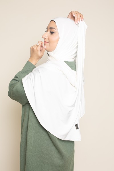 Hijab jersey soft blanc cassé