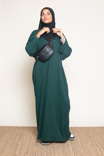 Dark green oversized abaya