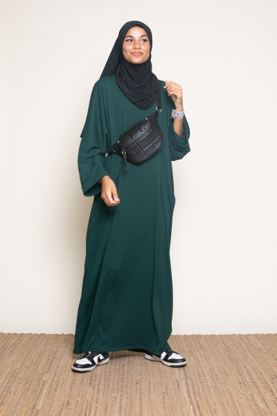Abaya oversize verde oscuro