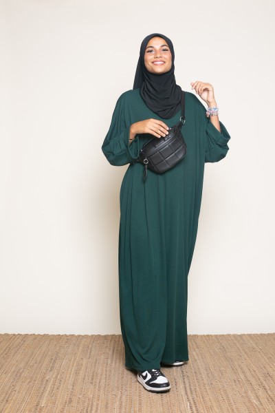 Abaya oversize vert foncé