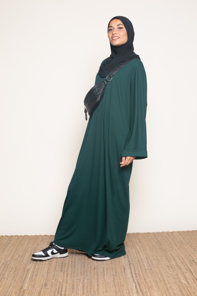 Dunkelgrüne, übergroße Abaya