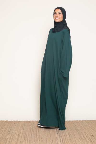 Dark green oversized abaya