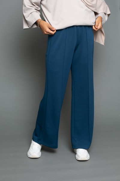 Pantalon large casual bleu