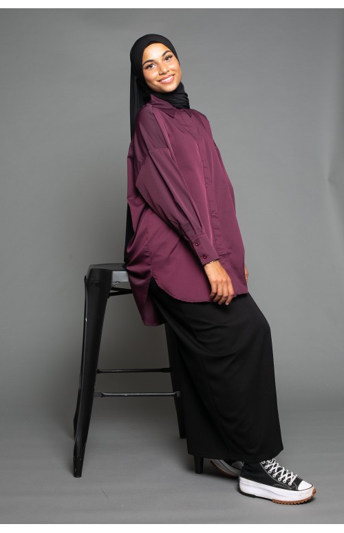 chemise asymétrique large pour femme musulmane