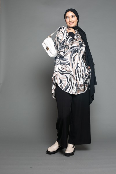 chemise satiné zébré pour femme modeste boutique hijab