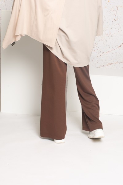 Brown casual wide pants