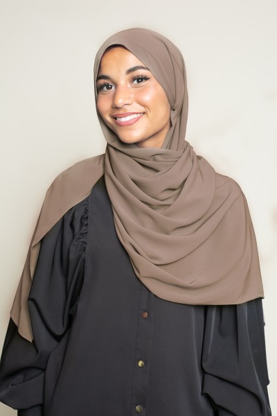 Hijab soie de Médine taupe 6