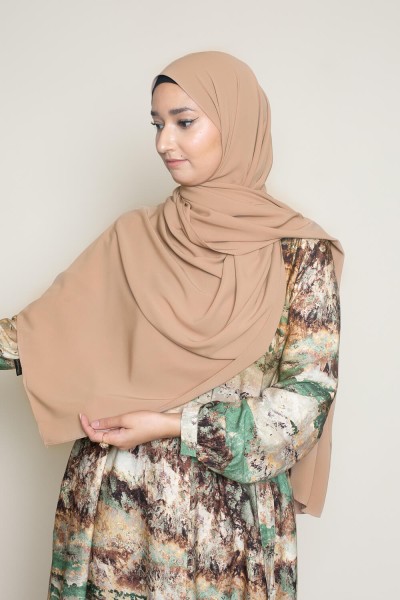 Dark beige Medina silk hijab