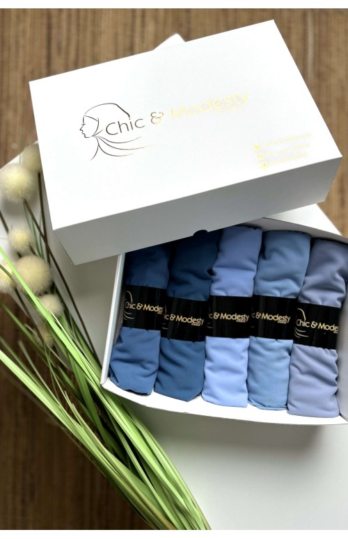 Blue Medina silk hijab box