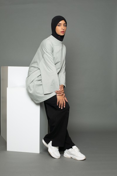 Maxi t-shirt with wide sleeves Salam Gray