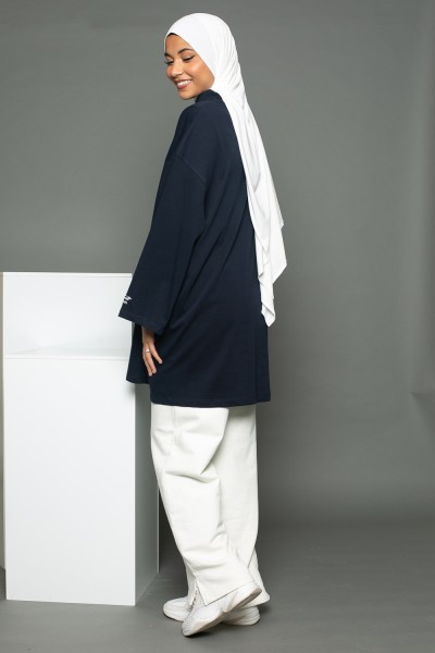 Maxi t-shirt with wide sleeves Dark blue Salam