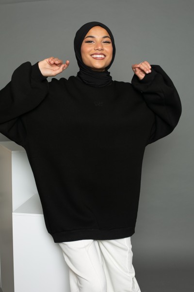 Salam Maxi-Sweatshirt mit schwarzen Ballonärmeln