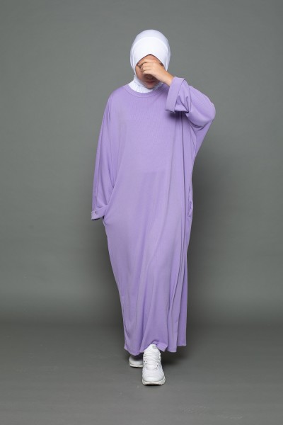 Abaya oversize para niña en color lila