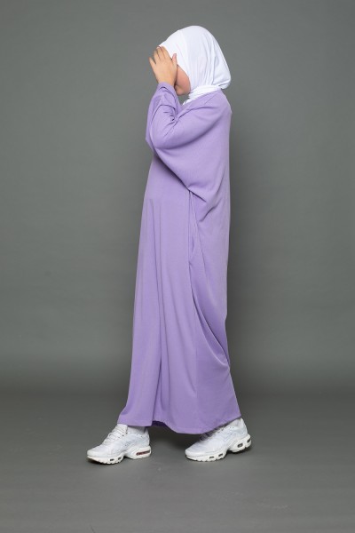 Oversized abaya for young girl in lilac