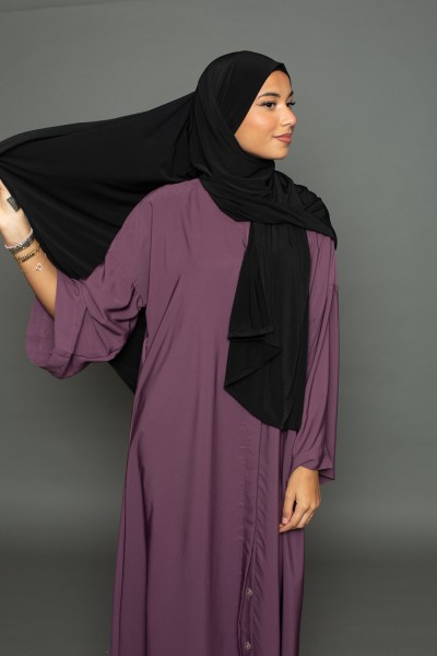 Hijab zum Binden bereit, Premium-Sandjersey in Schwarz