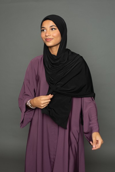 Hijab listo para atar jersey arena premium negro
