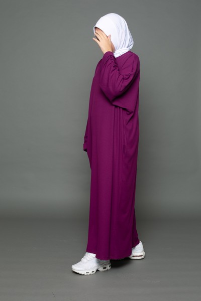 Oversized abaya for young girls in plum