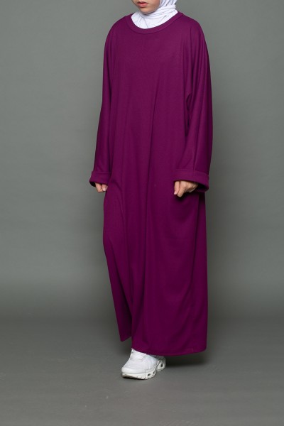 Abaya oversize para chicas jóvenes en color ciruela