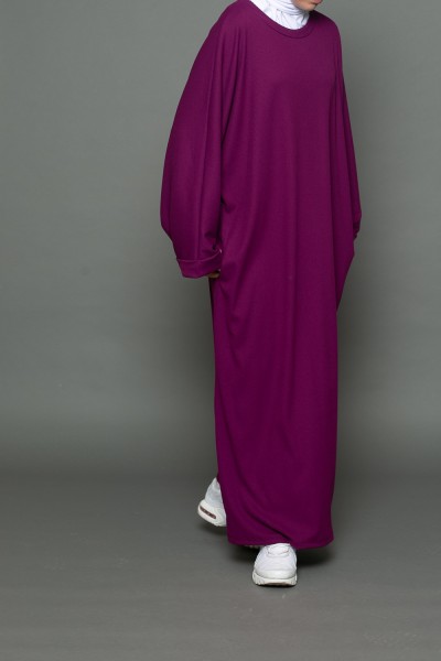 Abaya oversize para chicas jóvenes en color ciruela
