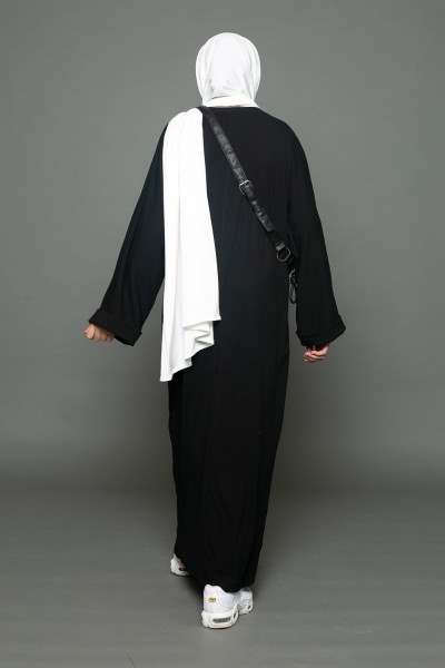 Abaya oversize jeune fille noir