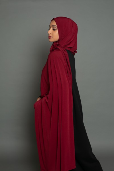 Premium sandy jersey burgundy hijab