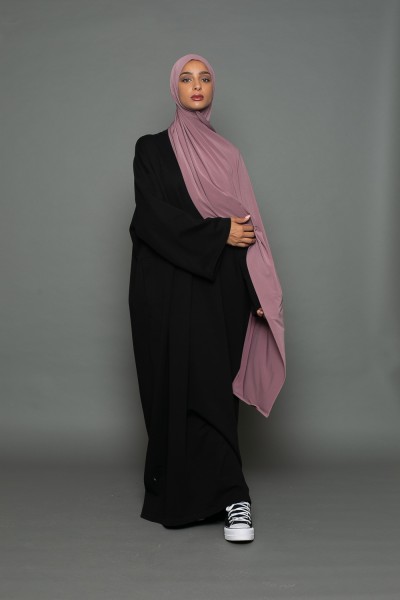 Hijab premium sandy jersey prune marroné
