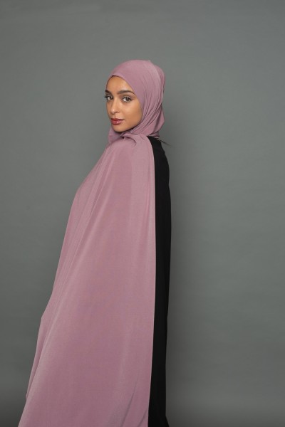 Hijab premium sandy jersey prune marroné