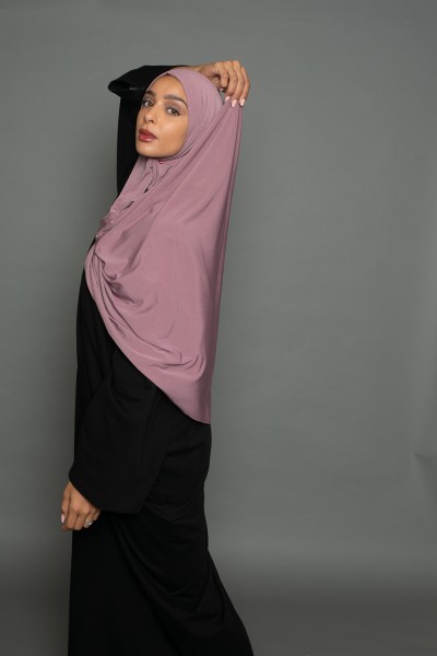 Hijab premium sandy jersey plum brown