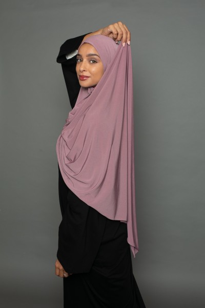 Hijab premium arena jersey ciruela marrón