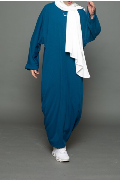 Oversized abaya for young girls in petrol
