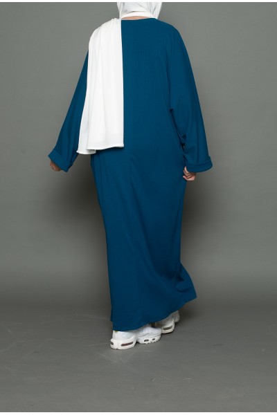 Oversized abaya for young girls in petrol