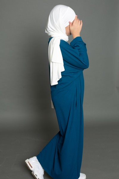 Abaya oversize para chicas jóvenes en color petróleo