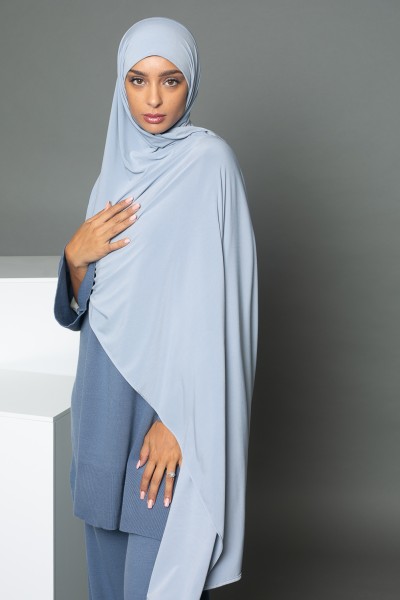 Hochwertiger Jersey-Hijab in Sandy-Blaugrau