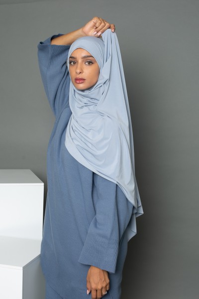 Hochwertiger Jersey-Hijab in Sandy-Blaugrau
