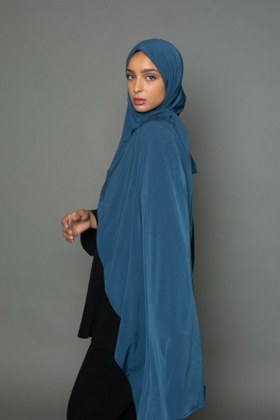 Hijab premium Sandy jersey pétrole