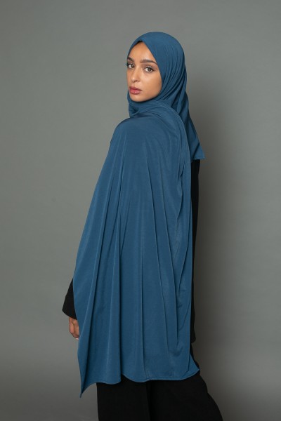 Hijab premium Sandy jersey pétrole