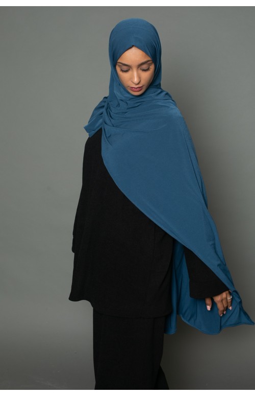 Hijab premium jersey pétrole