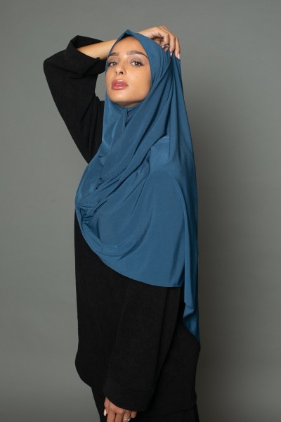 Hochwertiger Hijab aus Sandy-Jersey in Petroleum