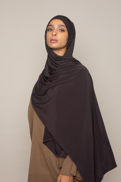 Hijab listo para atar jersey premium marrón Sandy