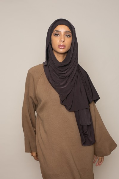Hijab ready to tie premium Sandy brown jersey