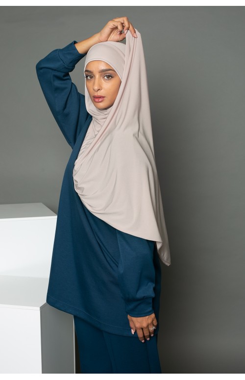 Hijab premium prêt à nouer taupe clair