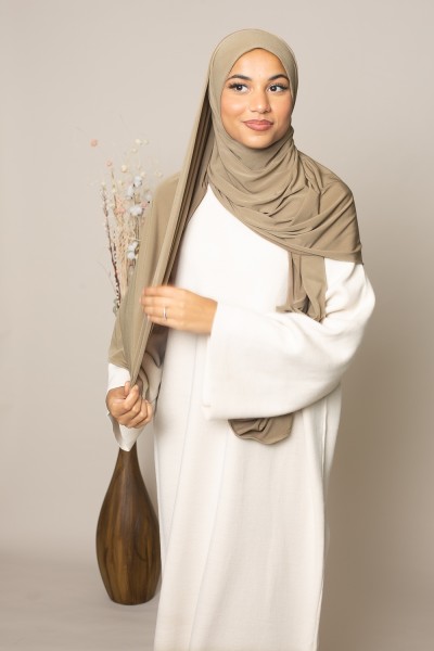 Hijab premium Sandy jersey beige taupe